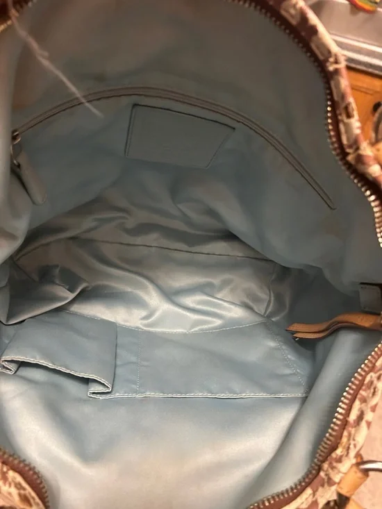 Coach Logo Shoulder Tote in Beige and Brown - Picture 7 of 7